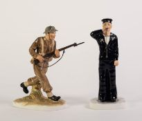 TWO COALPORT ?FOR KING AND COUNTRY? LIMITED EDITION CHINA FIGURES, ?SAILOR?, and ?SOLDIER?,