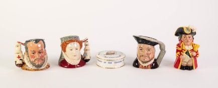 THREE ROYAL DOULTON POTTERY SMALL CHARACTER JUG, comprising: HENRY VIII, D6647, KING PHILIP OF