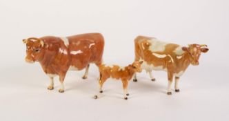 BESWICK POTTERY FAMILY OF GUERNSEY CATTLE, comprising: ?SABRINA?S SIR RICHMOND 14th? BULL (1451),