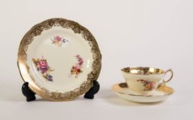 EIGHTEEN PIECE HAMMERSLEY CHINA TEA SET FOR SIX PERSONS, with floral printed and painted centres and