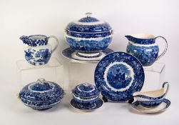 SIXTY ONE PIECES OF WEDGWOOD ?FERRARA? PATTERN BLUE AND WHITE POTTERY PART DINNER SERVICE,