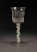 MODERN REPRODUCTION OF AN EIGHTEENTH CENTURY PRIVATEER WINE GLASS FOR 'THE EAGLE FRIGATE', THE