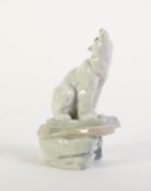 MODERN ?MADE IN SPAIN? PORCELAIN MODEL OF A POLAR BEAR, painted in muted tones and well modelled