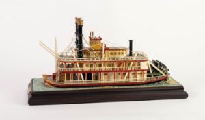 HOWARD GORST (b.1955) DETAILED AND PAINTED CERAMIC MODEL Paddle Steamer, Kersal Belle, 1992