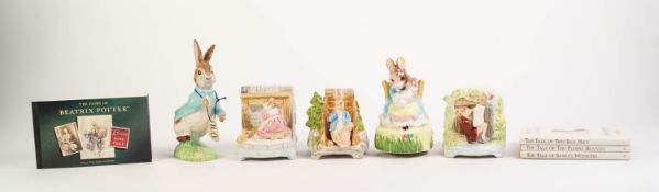 FOUR MODERN SCHMID BEATRIX POTTER MUSIC BOXES OR FIGURINES, comprising: Hunca Munca, Mrs Tabitha