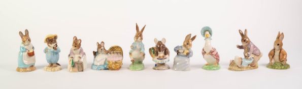 THREE BESWICK POTTERY BEATRIX POTTER FIGURES, comprising: COTTONTAIL, APPLEY DAPPLY and BENJAMIN