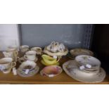 A QUANTITY OF MISCELLANEOUS DOMESTIC CERAMICS, INCLUDING; ART DECO TEA WARES