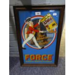 ?FORCE, WHOLE WHEAT FLAKES? MODERN REPRODUCTION ADVERTISING MIRROR 18 ¾? x 11 ¾?, in moulded wood