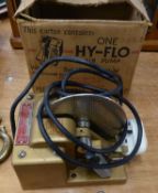 HY-FLO HEAVY DUTY CAST METAL FISH TANK AIR PUMP WITH PAIR OF OSCILLATING PISTONS TO POWER FRONT