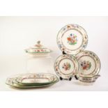 TWENTY FIVE PIECE COPELAND SPODE ?CHINESE ROSE? PATTERN POTTERY DINNER SERVICE FOR SIX PERSONS,