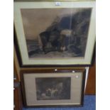 FAVORITE PONY AND SPANIELS BY EDWIN LANDSEER, ENGRAVED BY THOMAS LANDSEER AND ANOTHER FARMERS AND