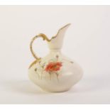 GRAINGER & Co, WORCESTER CHINA JUG, of squat form with moulded loop handle and spout, painted with