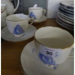 THREE ROYAL STAFFORD EDWARD VIII (UNCROWNED KING) CORONATION COMMEMORATIVE BONE CHINA CUPS AND