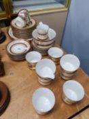 A PAIR OF CZECH PORCELAIN TWO HANDLED DESSERT PLATES AND 12 SIDE PLATES, 12 SAUCERS, 10 CUPS AND A