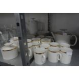 THOMAS, GERMAN, WHITE PORCELAIN TEA AND COFFEE SERVICE FOR SIX PERSONS, WITH TEAPOT AND COFFEE POT