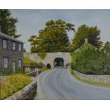 M. KETTLEWELL (TWENTIETH/ TWENTY FIRST CENTURY) OIL PAINTING ON BOARD ?Archway to Bolton Abbey?