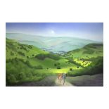 MACKENZIE THORPE (b.1956) ARTIST SIGNED LIMITED EDITION COLOUR PRINT ?Over Moor and Dale?, (49/