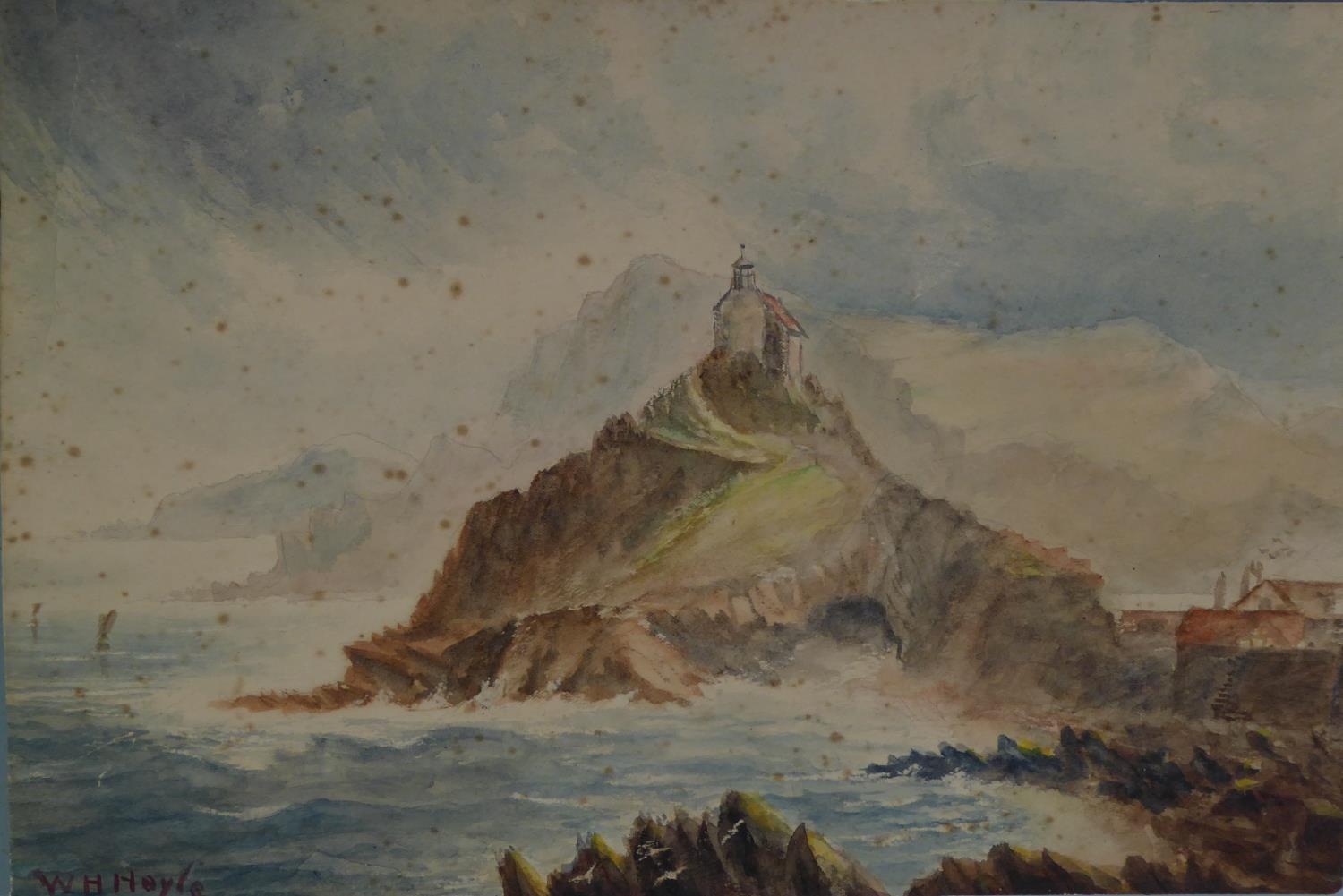 W.H. HOYLE (TWENTIETH CENTURY) WATERCOLOUR DRAWING Lantern Hill, Ilfracombe, North Devon Signed