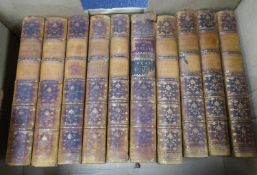 HUME SMOLLETT- Hume-The History of England, 6 vol, Longman 1848, bound in full leather, marbled