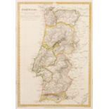 J & C WALKER (19th Century), ENGRAVED AND HAND COLOURED MAP OF PORTUGAL, published by Baldwin &