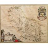 J. BLEAU (17th Century) AFTER TIMOTHY PONT (Surveyor), ENGRAVED AND HAND COLOURED MAP OF ESKDALE,
