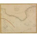TWO NINETEENTH CENTURY HAND COLOURED MAPS PUBLISHED BY BALDWIN & CRADOCK TUNIS AND PART OF