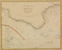 TWO NINETEENTH CENTURY HAND COLOURED MAPS PUBLISHED BY BALDWIN & CRADOCK TUNIS AND PART OF