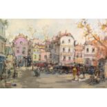 THEODORUS VAN OORSCHOT (1910-1989) OIL PAINTING ON CANVAS Continental town scene Signed, bears