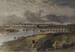 TWO NINETEENTH CENTURY COLOURED ENGRAVINGS OF PRESTON ?Preston, Lancashire-see page 263?, after