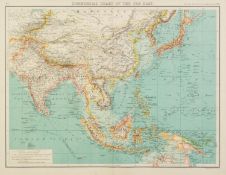 NINETEENTH CENTURY HAND COLOURED MAP OF CHINA 15? X 12 ½? (38cm x 31.7cm) ?COMMERCIAL CHART OF THE