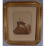 MAYER FRES & PIERSON PAIR OF TINTED PHOTOGRAPHIC PORTRAITS In moulded gilt frames with rounded