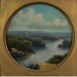 WILLIAM TATE (Late 19th Century) CIRCULAR OIL PAINTING ON MILLBOARD Near Richmond, Yorks Signed with