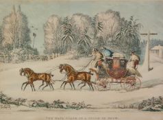 G. REEVES & F. ROSENBOURG SET OF FOUR HAND-COLOURED AQUATINTS Coaching scenes - The Mail Coach in