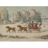 G. REEVES & F. ROSENBOURG SET OF FOUR HAND-COLOURED AQUATINTS Coaching scenes - The Mail Coach in