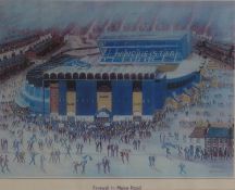 AFTER BERNARD MCMULLEN COLOUR PRINT ?Farewell to Maine Road? 10 ¼? x 13 ½? (26cm x 34.3cm) TWO
