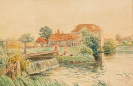 HAROLD J McCORMICK (Early 20th Century) WATERCOLOUR DRAWINGS Two similar flower-filled thatched