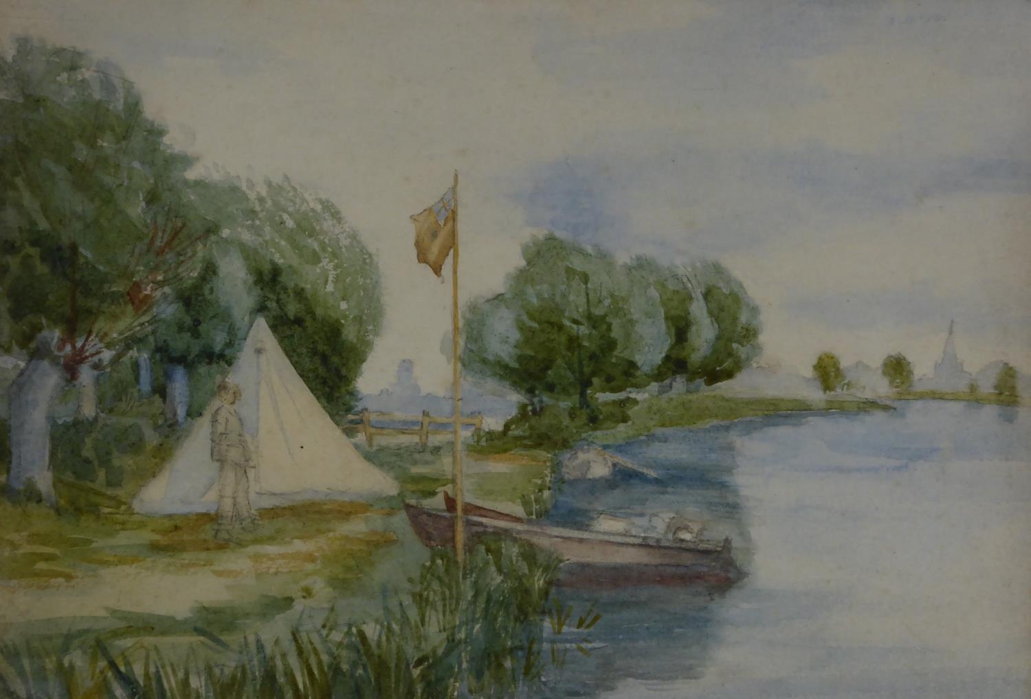 UNATTRIBUTED (EARLY TWENTIETH CENTURY) FIVE AMATEUR WATERCOLOUR DRAWINGS The largest, a riverscape - Image 3 of 4