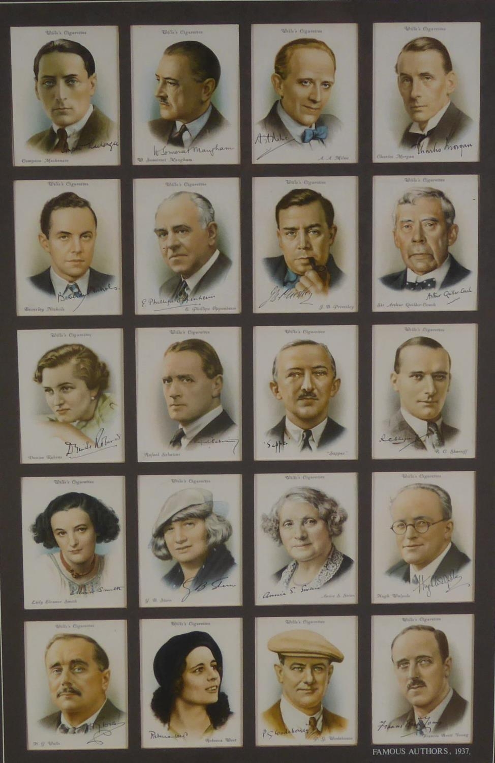 SET OF FORTY EIGHT REPRODUCTION WILL?S CIGARETTE CARDS ?FAMOUS AUTHORS, 1937? Mounted and framed - Image 2 of 2