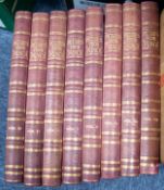 PICTURES FROM PUNCH, published by Bradbury, Agnew & Co Ltd, vols 1-8, ¾ leather over red boards, (8)