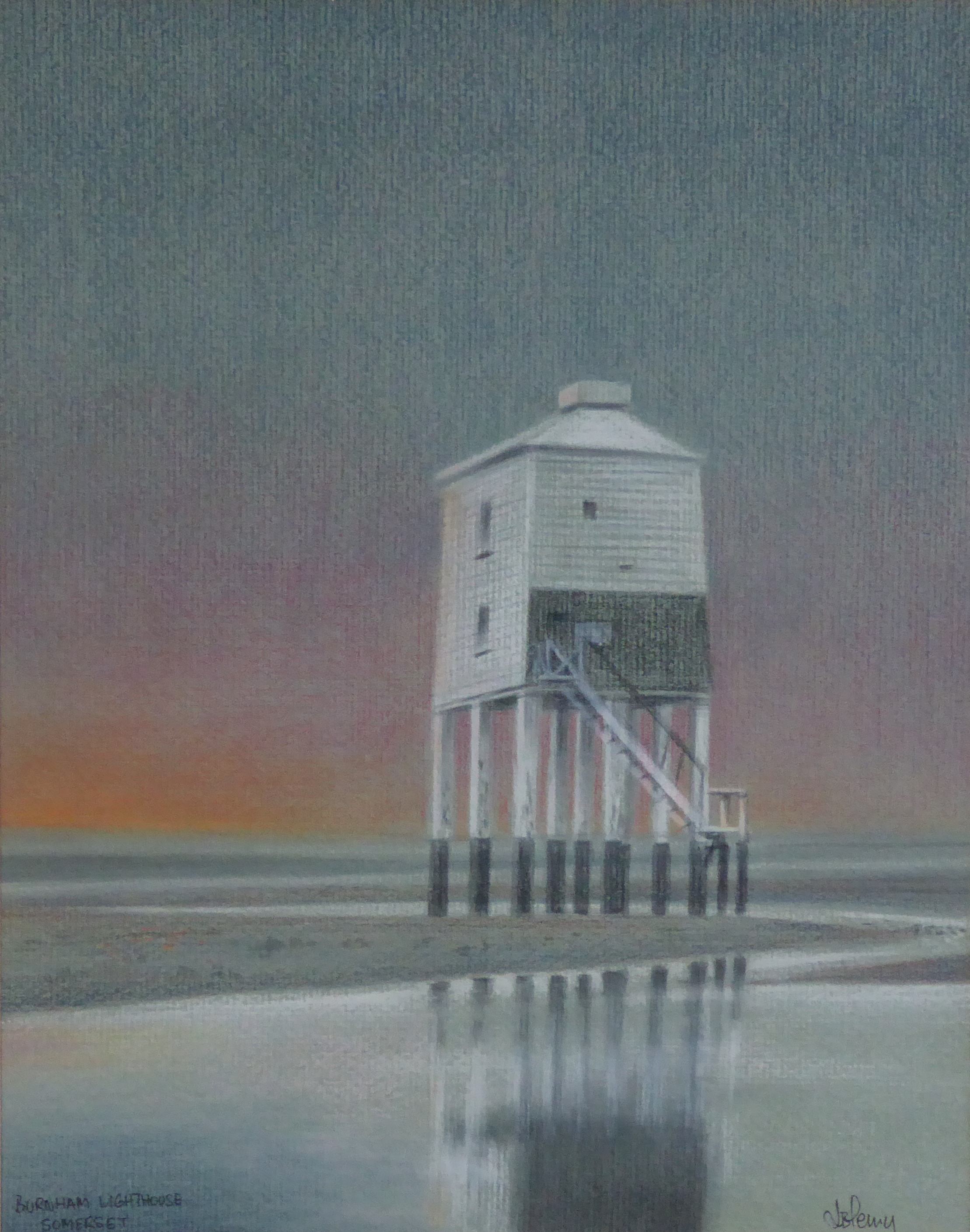 J.B. PERRY (TWENTIETH CENTURY) PASTEL DRAWING ?Burnham Lighthouse, Somerset? Signed and titled 10 ¼?