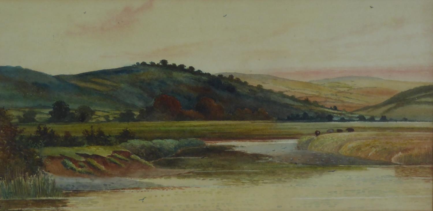 UNATTRIBUTED (EARLY TWENTIETH CENTURY) WATERCOLOUR DRAWING Riverscape with trees Monogrammed CK - Image 2 of 3