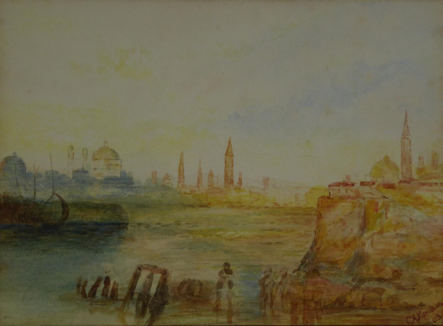 UNATTRIBUTED (EARLY TWENTIETH CENTURY) FIVE AMATEUR WATERCOLOUR DRAWINGS The largest, a riverscape - Image 2 of 4