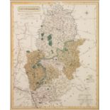 J & C WALKER (19th Century) ENGRAVED AND HAND COLOURED MAP OF NOTTINGHAMSHIRE, published by Longman,