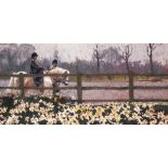 ROLF HARRIS (b.1930) ARTIST SIGNED LIMITED EDITION COLOUR PRINT ON CANVAS ?Riding in the Spring?, (