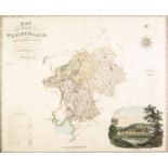 NINETEENTH CENTURY HAND COLOURED MAP OF WESTMORLAND PUBLISHED BY GREENWOOD & Co, with town vignette: