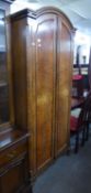 D.B.S. GENTLEMAN?S FLAME FIGURED MAHOGANY QUEEN ANNE STYLE FITTED WARDROBE WITH ARCHED TOP, TWO