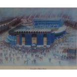 AFTER BERNARD MCMULLEN COLOUR PRINT ?Farewell to Maine Road? 10 ¼? x 13 ½? (26cm x 34.3cm) TWO