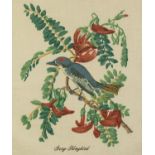 UNATTRIBUTED (TWENTIETH CENTURY) PAIR OF COLOUR PRINTS ON SILK Studies of birds 11 ½? x 10? (29.