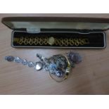 LADY'S AVIA BRACELET WATCH, WITH INCABLOC MOVEMENT IN CASE, THREE LADY'S QUARTZ BRACELET WATCHES AND