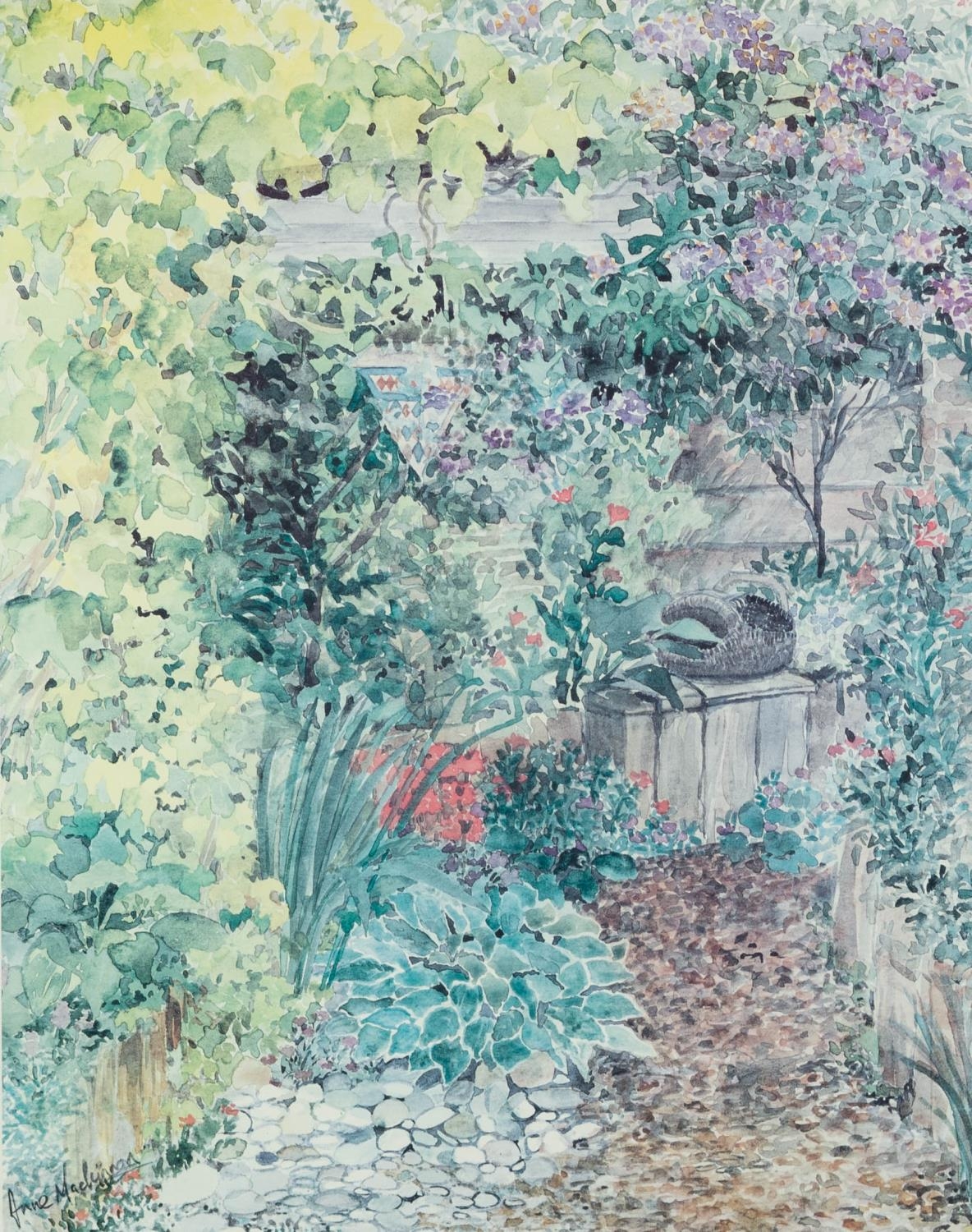 ANNE MACKINNON ARTIST SIGNED LIMITED EDITION COLOUR PRINT Garden scene, (9/500) 12 ½? x 9 ¾? (32.3cm